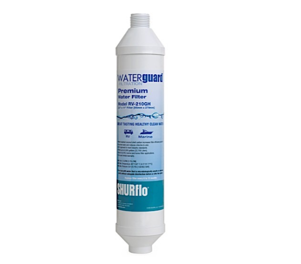 Shurflo Waterguard KDF/GAC 2.5 GPM Water Filter  • RV-210GH-KDF-A 