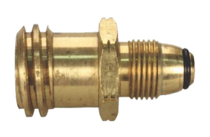 JR Products Brass LP Gas Fitting (Female Quick Connect to Male Prest-O-Lite)  • 07-30125