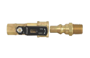 JR Products Brass LP Gas Adapter Fitting with Shut-Off Valve (1/4
