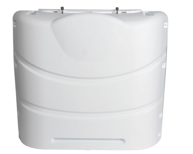 Camco Polyethylene Heavy Duty Cover for Dual 20 or 30 lbs Tanks • White • 40542