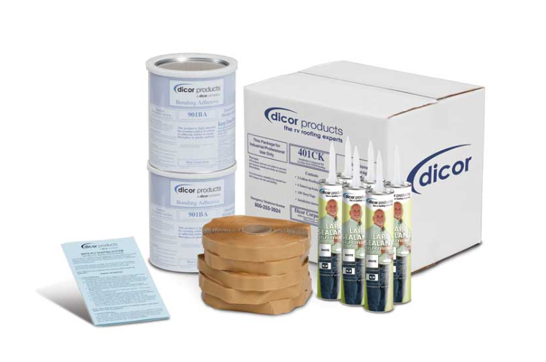 Dicor DiFlex II White Repair Kit for EPDM Rubber TPO RV Roof  • 401CK