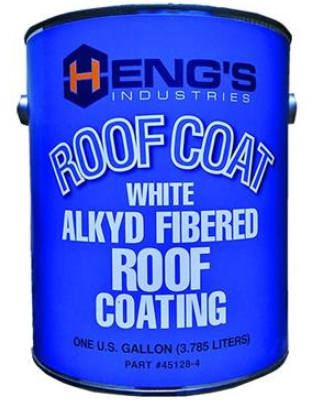 Heng's Alkyd Fibered Metal/Fiberglass White Roof Coating  • 45128-4