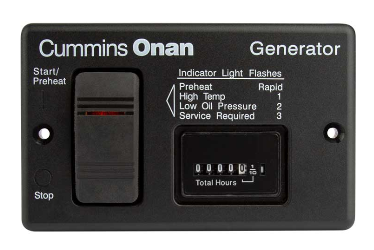 Cummins/Onan Remote Start/Stop with Analog Hourmeter for QD Models  • 300-4943