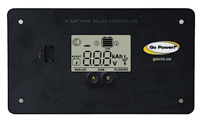 Go Power! 10 Amp Flush-Mounted Digital Solar Controller  • 80503