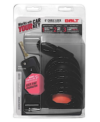Bolt Lock 6' Cable Lock Jeep Center Cut  • 7032295