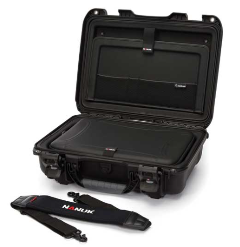 Nanuk 923 Waterproof Hard Case W/Laptop Kit, W/Strap - Black  • 923-LK01