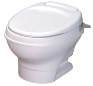 Thetford Aqua Magic V Hand Flush Parchment Low Profile Built-In Toilet with Hand Spray  • 31658