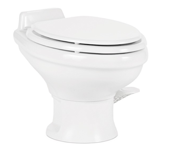 Dometic 321 Elongated Ceramic Low Profile RV Toilet - White  • 302321681