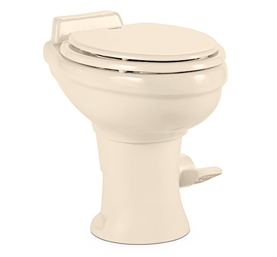 Dometic 320 Series Elongated Ceramic Standard Height RV Toilet - Bone  • 302320083