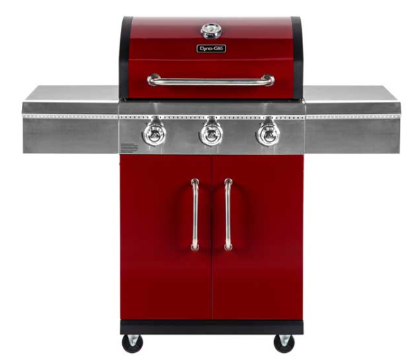 Dyna-Glo 3-Burner Propane Gas Grill - Red  • DGG424RNP-D