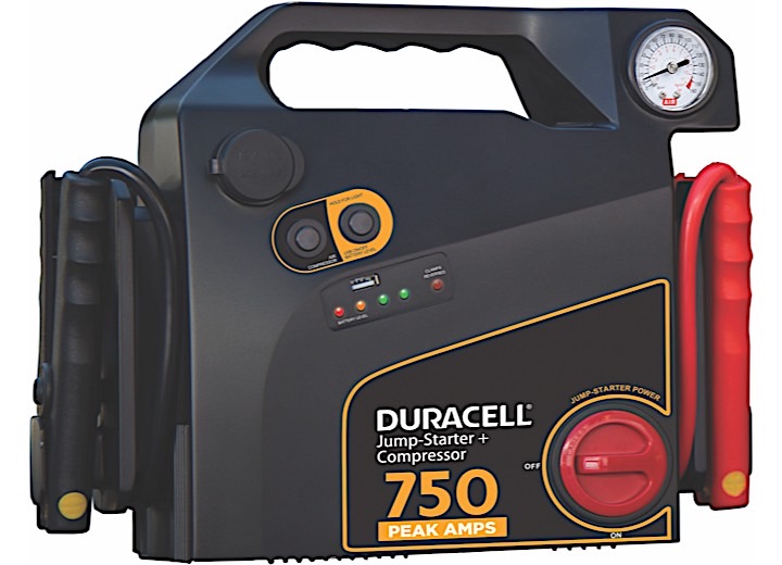 Duracell 12 V Portable Emergency Jump Starter and DC Power Ports with Air Compressor  • DRJS20C