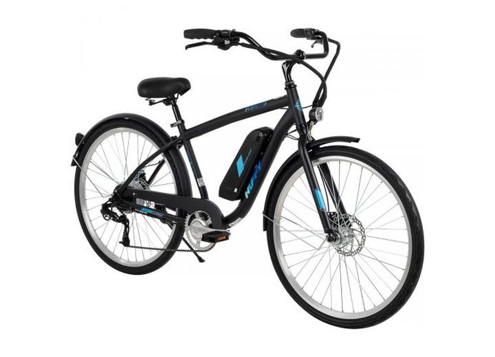 Huffy Everett + Men’s 27.5” Pedal-Assist Electric Comfort Bike – 36V, 350W, Black  • E4860
