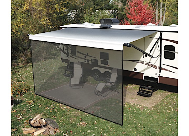 Lippert Classic Shade 8' x 6' Black RV Awning Front Shade Panel  • 3833980608