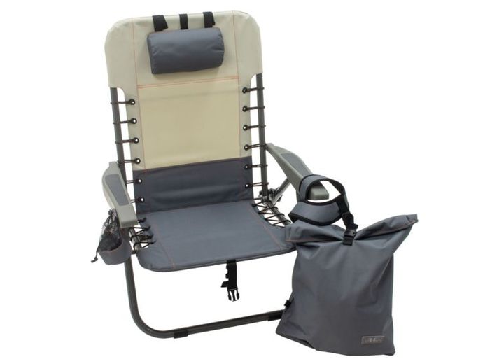 Rio Lace-Up Camping Chair with Removeable Backpack with Powder coated Steel Frame Slate/Putty  • GR529R-434-1