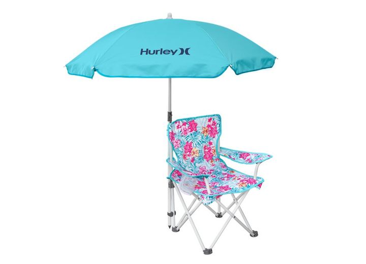 E-Z Up Hurley Kids Quad Chair With Umbrella, Lily Aqua  • CHHRKQULLYAQ
