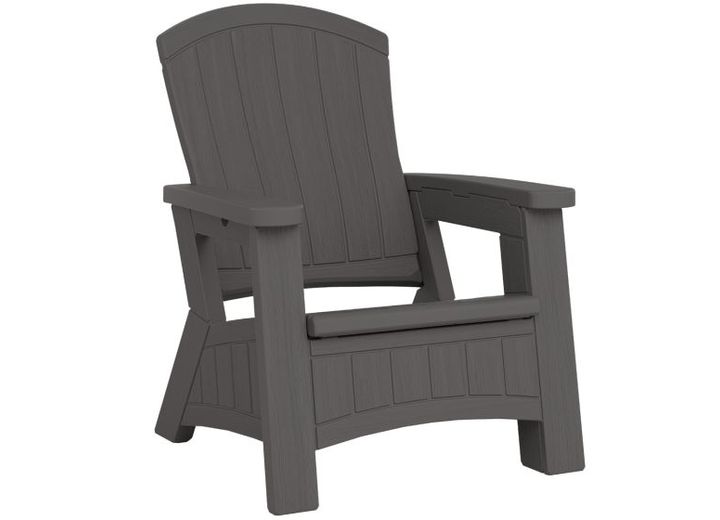 Suncast Adirondack Chair with Storage - Peppercorn  • BMAC1000PD