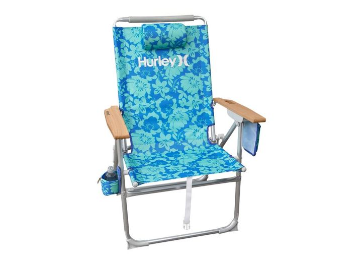 E-Z Up Hurley Hi-Boy Wood Arm Beach Chair, Unity Blue  • CHHRHBKOUB
