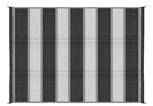 Camco Open Air Reversible Outdoor Mat - 6' x 9' Charcoal Stripe  • 42873