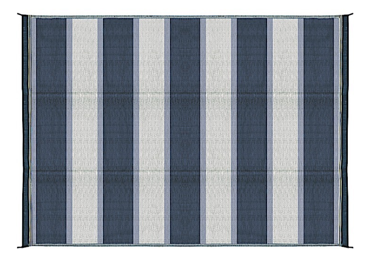 Camco Open Air Reversible Outdoor Mat - 6' x 9' Blue Stripe  • 42871