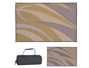 Ming's Mark  Stylish Camping 8 ft. x 12 ft. Graphic Mat - Brown/Gold  • GA7