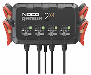Noco 4-Bank, 8-Amp Battery Charger, Battery Maintainer, and Battery Desulfator  • GENIUS2X4