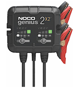 Noco 2-Bank, 4-Amp Battery Charger, Battery Maintainer, and Battery Desulfator  • GENIUS2X2