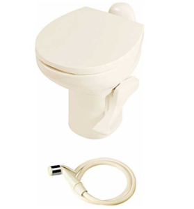 Thetford Aqua-Magic Style II RV Ceramic Toilet High Profile With Sprayer - Bone  • 42064