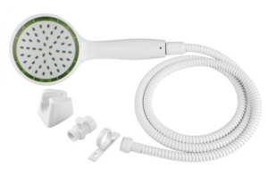 Dura Faucet Pressure Assist Plastic White Handheld Shower Head with 60
