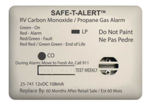 Safe-T-Alert 25 Series Mini RV Dual CO/LP Alarm - White, Surface Mount  • 25-741-WT