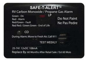 Safe-T-Alert 25 Series Mini RV Dual CO/LP Alarm - Black, Surface Mount  • 25-741-BL