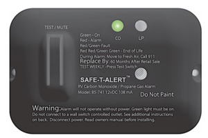 Safe-T-Alert 85 Series Carbon Monoxide/Propane Gas Alarm - Black  • 85-741-BL