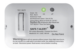 Safe-T-Alert 85 Series Slim Line White Flush Mount Carbon Monoxide/Propane Alarm  • 85-741-WT