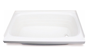 Lippert White Plastic Rectangular Bath Tub with Right Hand Drain (46