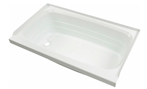 Lippert White Plastic Rectangular Bath Tub with Left Hand Drain (40