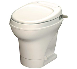 Thetford Aqua Magic V Foot Pedal Flush White Plastic Low Profile Built-In Toilet with Hand Spray  • 31661
