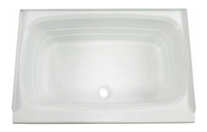 Lippert White Plastic Rectangular Bath Tub with Center Drain (36