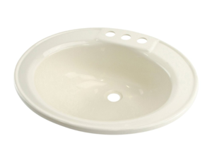Lippert Plastic Parchment Drop-In Oval Single Bowl Lavatory Sink (20