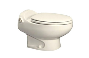 Thetford Aria Deluxe II Bone Porcelain Low Profile Built-In Toilet with Flush Button  • 19769