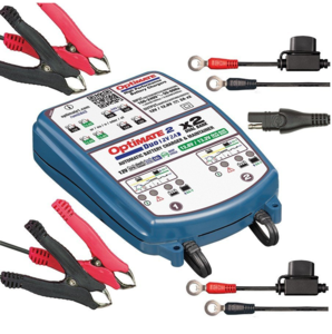 Tecmate OptiMate 2 DUO 12 / 12.8 Volt, 2 Amp Battery Charger [2 Bank]  • TM-571