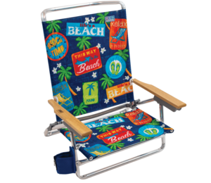 Rio Classic 5-Position Aluminum Beach Chair w/ Cup Holder  • SC590-201PK4