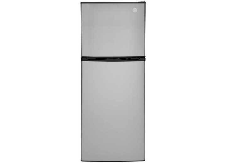 GE Appliances 9.8 cu. ft. 12 Volt DC Power Top-Freezer Refrigerator, Right Swing, Stainless Steel  • GPV10FSNSB