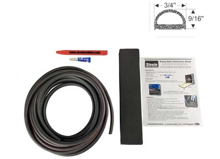 Steele Rubber Products Large Hollow Half-Round Seal Ramp Gate Kit - 35 Ft  • 99-4445-283