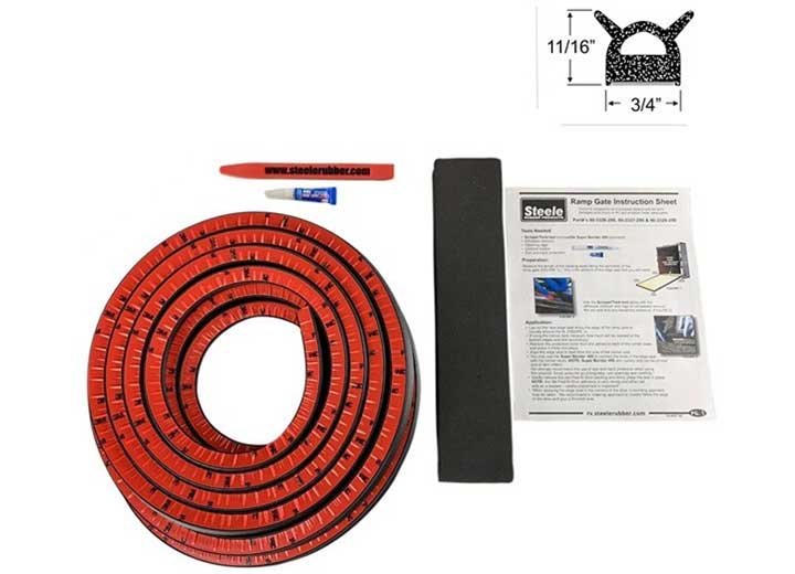 Steele Rubber Products Large Hollow Half-Round Seal With Tabs Ramp Gate Kit - 35 Ft  • 99-4446-283