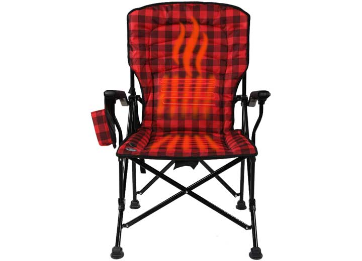 Kuma Outdoor Gear Switchback Heated Camping Chair – Red/Black Plaid  • 887-KM-SBHC-RB