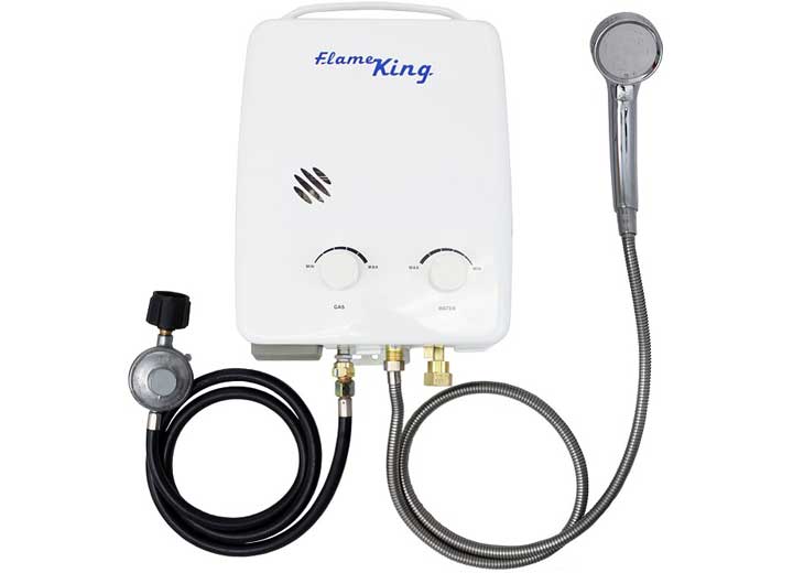 Flame King Portable Tankless Water Heater, Propane Gas, 5L 1.32 GPM at 34,000 BTU  • YSNAZ132
