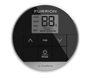 Furrion Single-Zone Basic Backlit LED Wall Thermostat - Black, 2 Fan Speeds  • 2021130946