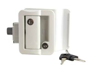 Lippert Global Entry Door Latch for Travel Trailers - White  • 239632