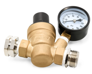 Camco Adjustable Water Pressure Regulator - Brass Lead-Free  • 40058