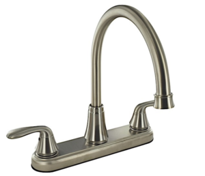 Valterra Premium RV 2-Handle Hi Arc Kitchen Faucet, Brushed Nickel  • PF231402
