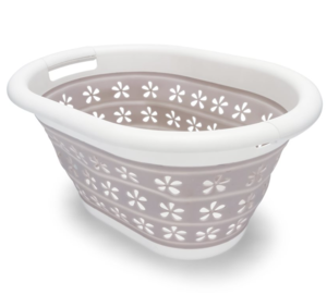 Camco Collapsible Laundry Basket - Small, White / Taupe  • 51951